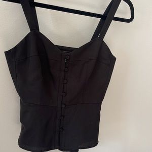 BCBG “Jonesy” Black Peplum Top, Size XS